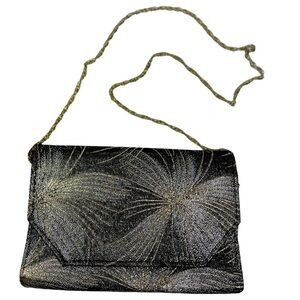 Vintage Gold & Silver Floral Shoulder Purse
